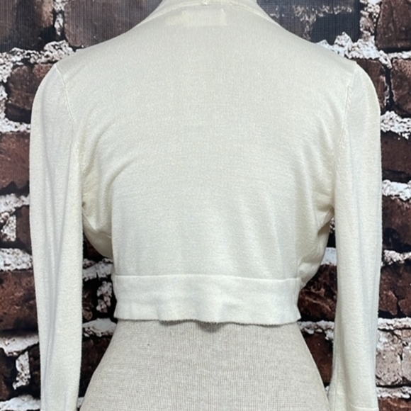 **SOLD**Eliza J Bolero Cardigan Women's Cropped Shrug Sweater Open Front XS - Picture 9 of 14